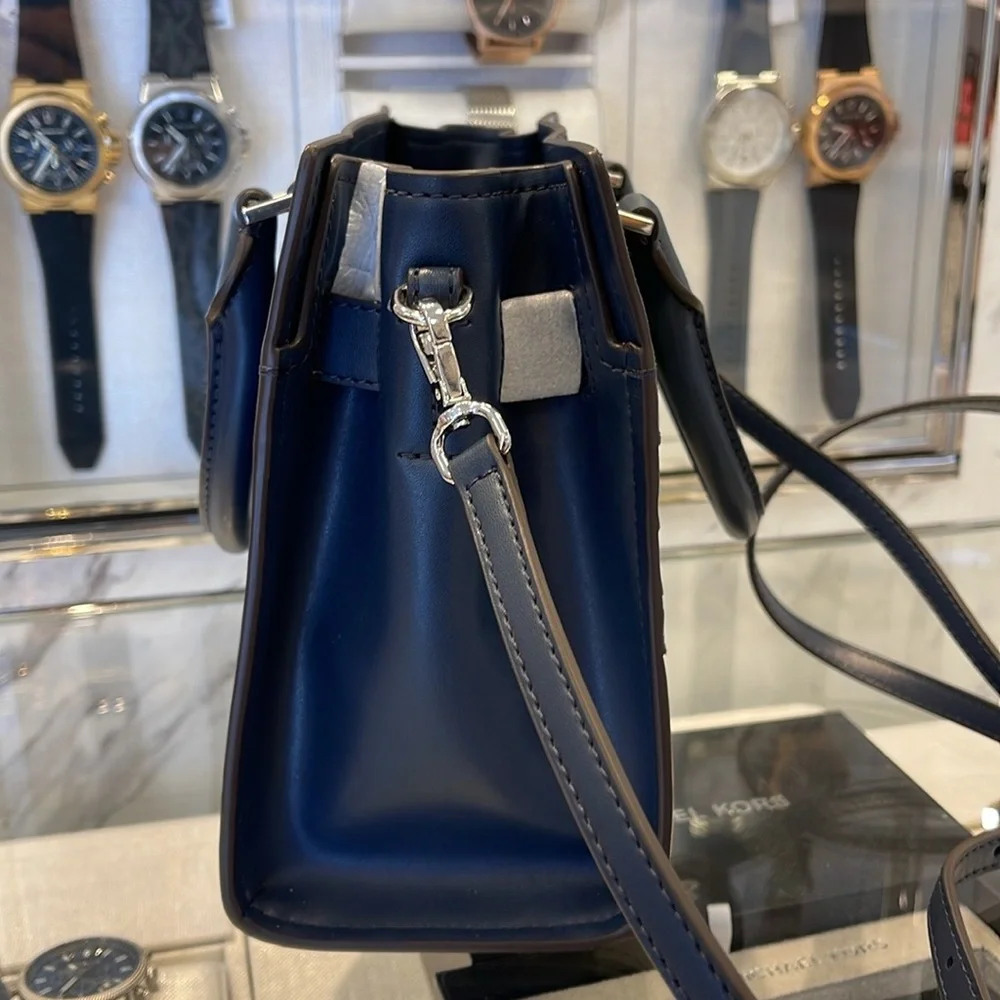 Michael Kors Hamilton Small Satchel Shoulder Crossbody Bag 
Navy Multi 
NWT - Picture 12 of 16